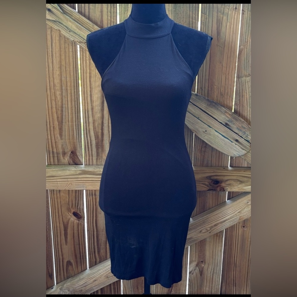 Stella Luce Black Sleeveless Halter Style Form Fitting Dress Size S
